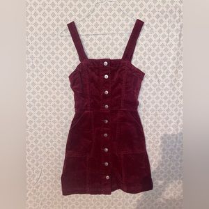 Maroon overall dress